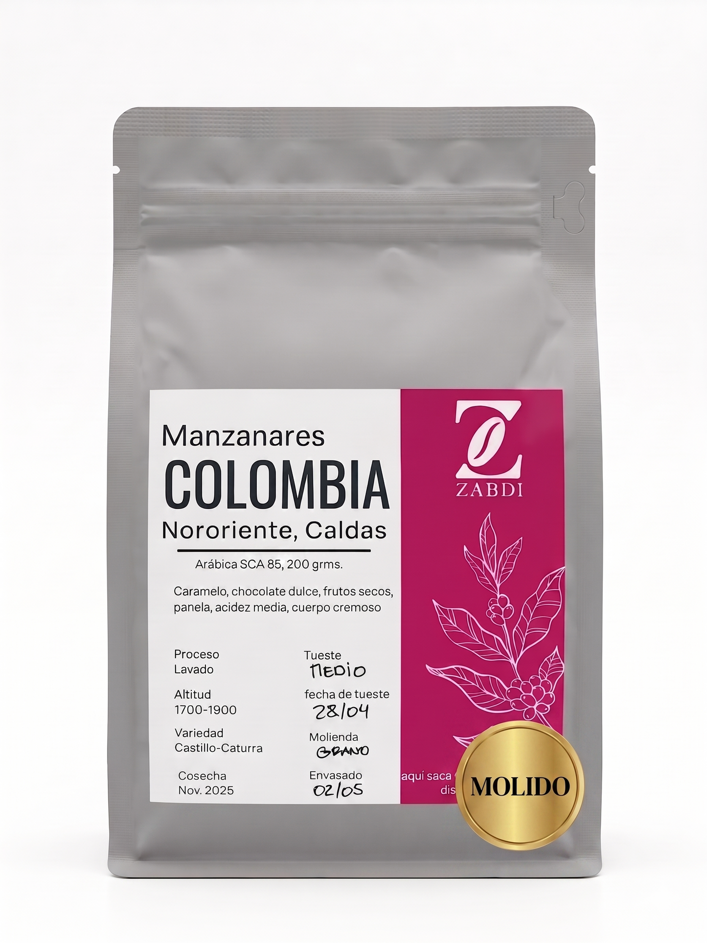 Cafe Molido Arabica Colombia Manzanares