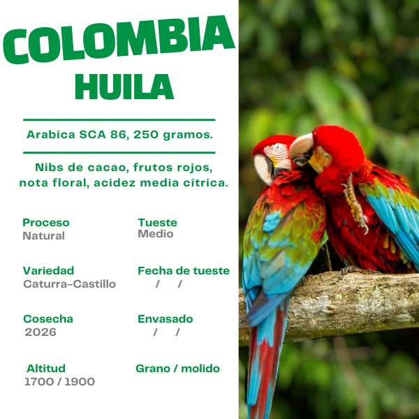 Cafe Arabica Colombia, Huila, 250grs.